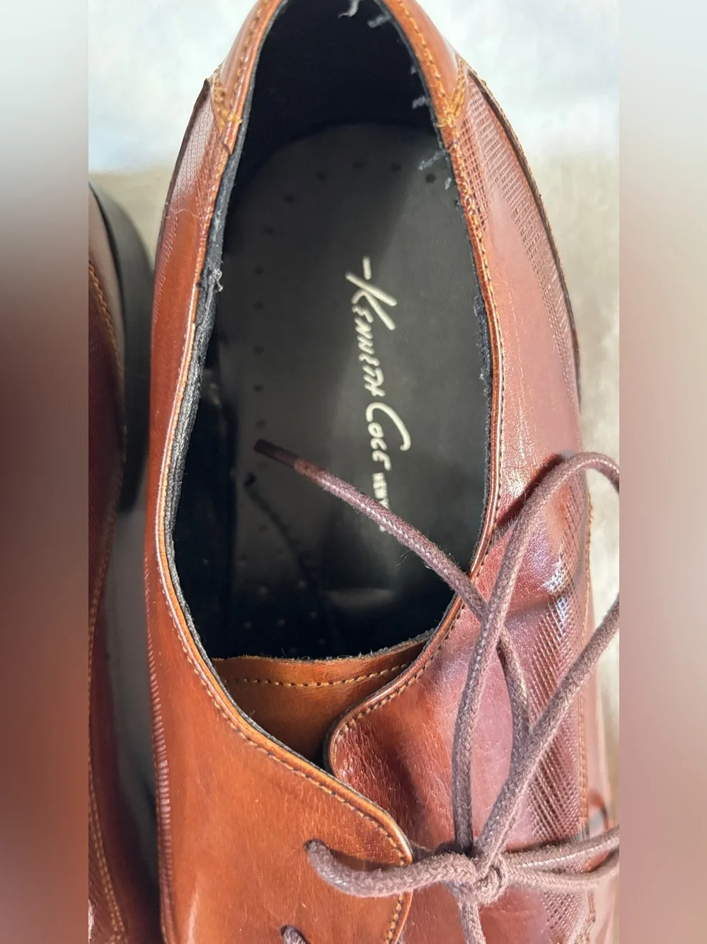 Kenneth Cole NY Brown Leather Square Toe Dress Shoes Men’s 11